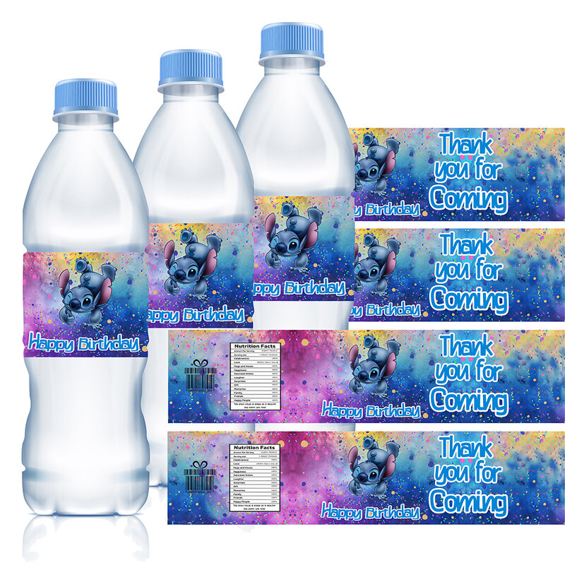 Etykiety na butelki wody na przyjęcie Lilo i stich Disney dostarcza naklejki dekoracje urodzinowe dla chłopców dziewcząt Baby Shower Party