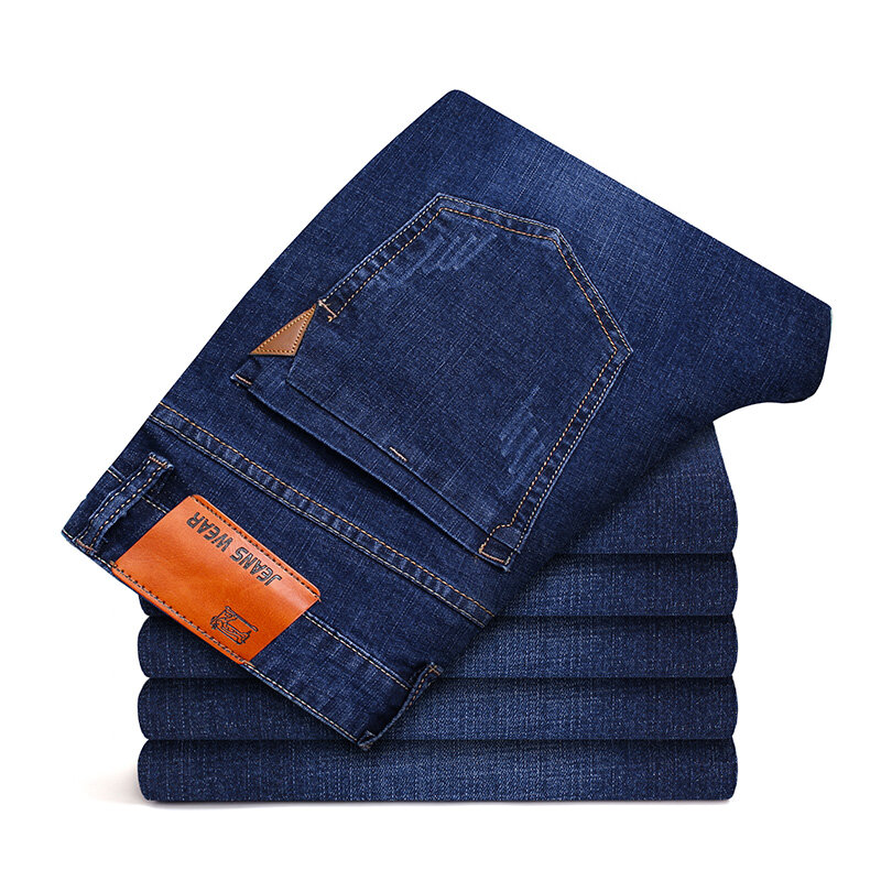 Spring Fashion Brand Clothing Slim Men  Autumn Business Casual Jeans 2023 Man Oversize Denim Pants Trousers Baggy Stretch Jeans