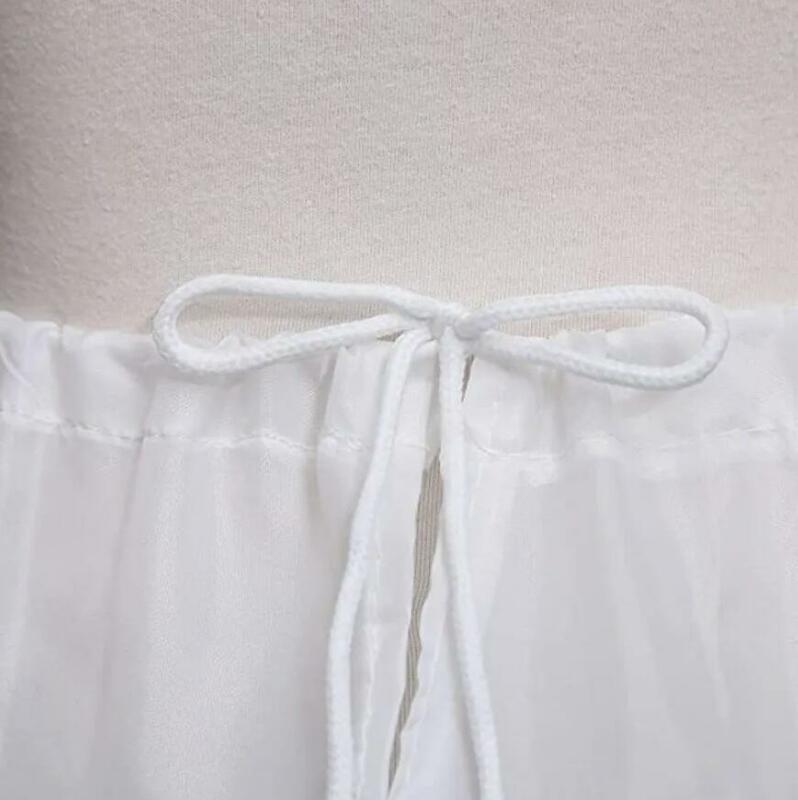 Rok anak-anak A-Line 3 hoop, satu lapis anak-anak Crinoline renda Trim bunga gaun gadis rok dalam pinggang elastis
