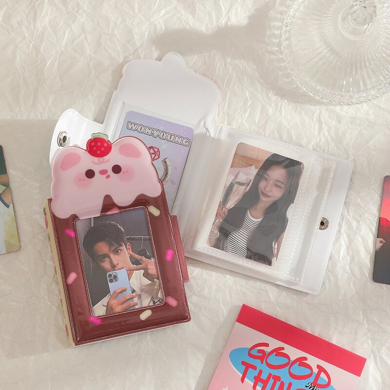 Uchwyt na fotokartę Y2k różowy/niebieski 3-calowy Album fotograficzny Kpop Idol uchwyt na fotokartka Mini Instax zdjęcia zbierają zdjęcia do przechowywania książek