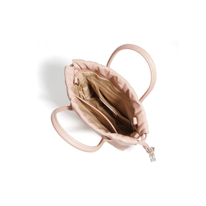 Bolsa tiracolo de couro genuíno para mulheres, bolsas mensageiro de ombro feminino, bolsas casuais com cordão, bolsa pequena, meninas de luxo, nova, 2022