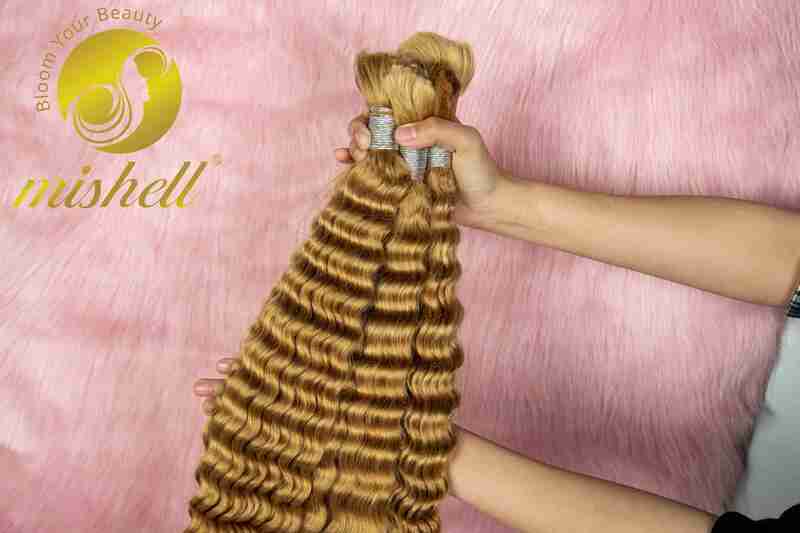Extensiones de cabello humano rizado para trenzas Boho, Cabello 100% virgen para trenzar ondas profundas a granel sin trama, 26 y 28 pulgadas