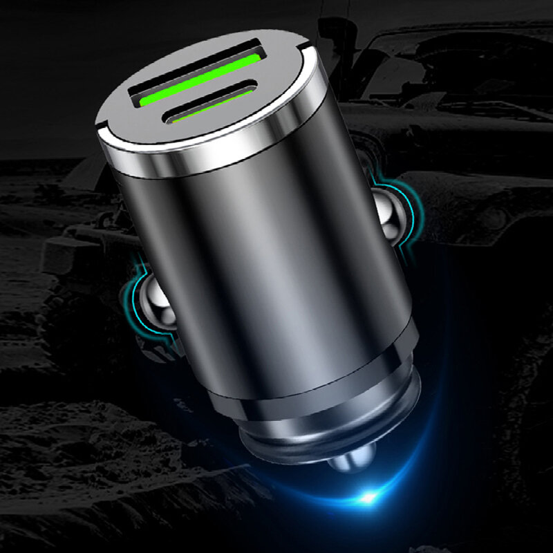 Caricabatteria rapido invisibile per auto da 200w adattatore per accendisigari per auto a ricarica super veloce mini caricatore per auto portatile