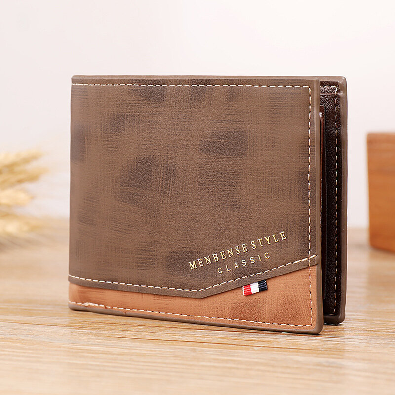 Мужской кошелек, кожаный деловой складной кошелек, роскошный тонкий хипстерский кошелек с отделениями для кредитных карт и монет, винтажные бумажники