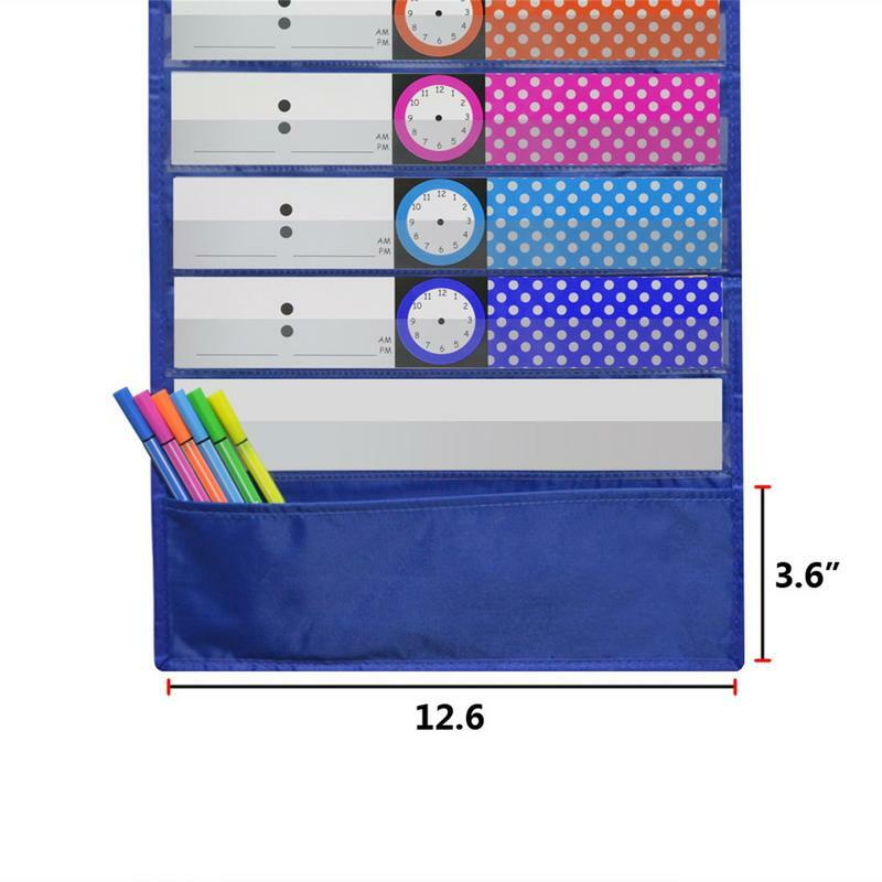 Pocket Chart For Classroom Daily Schedule Pocket Chart Clock Time Subjects Scheduling Planner With Dry-Erase Cards Classroom Or