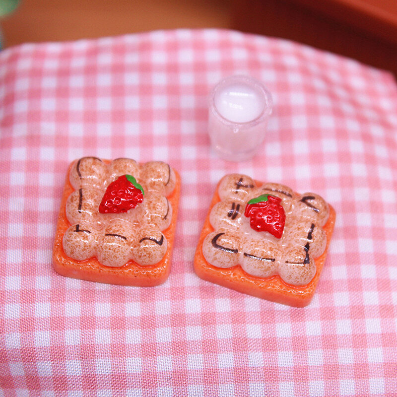Pegamento de crema de juego de comida en miniatura tridimensional, funda de teléfono móvil, accesorios de resina DIY, simulación