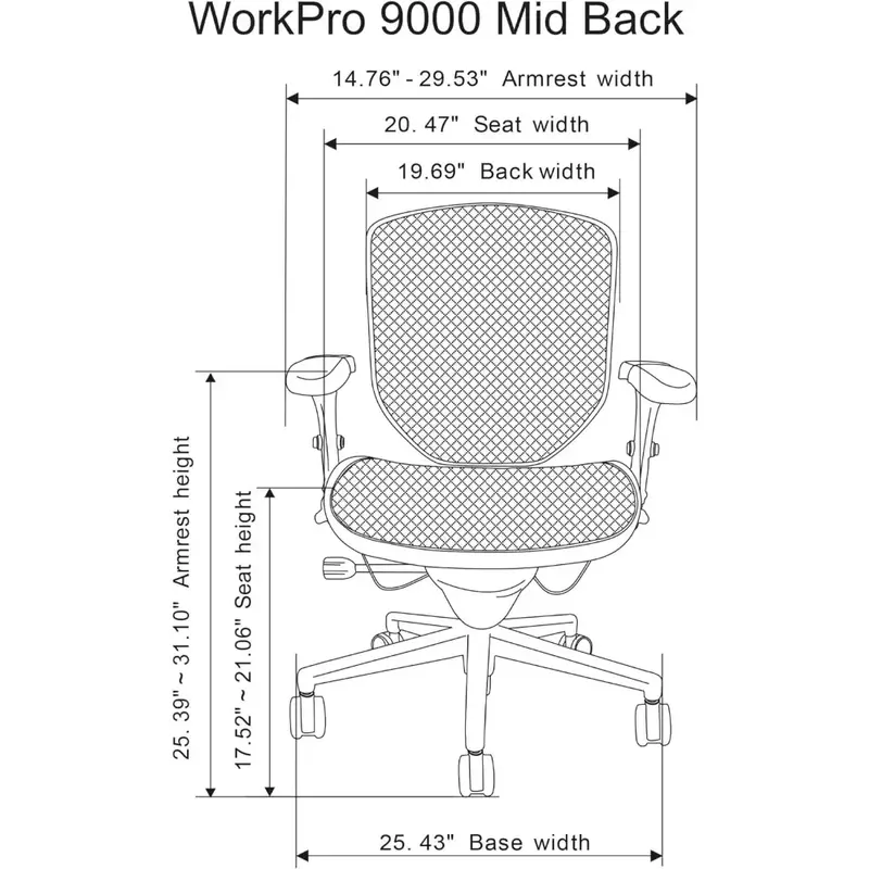 Krzesło do pracy na komputerze, pneumatyczna regulacja wysokości siedziska w celu dostosowania, wielofunkcyjna konstrukcja i poduszka żelowa fotel, czarny