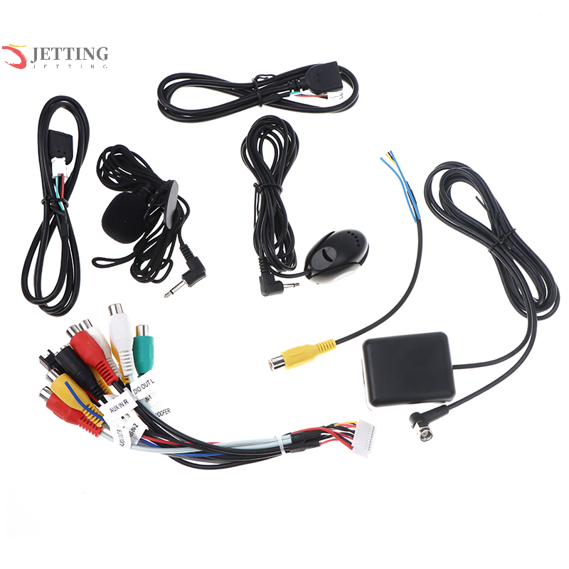 1/3/4/5PCS 4G wyjście anteny WiFi AUX RCA gniazdo karty SIM USB widok z tyłu kamera cofania GPS BT adapter samochodowy 20-pinowy kabel zasilający