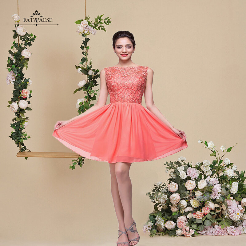 FATAPAESE – robe De bal courte pour femmes, rose, rouge, tenue De soirée De mariage, été