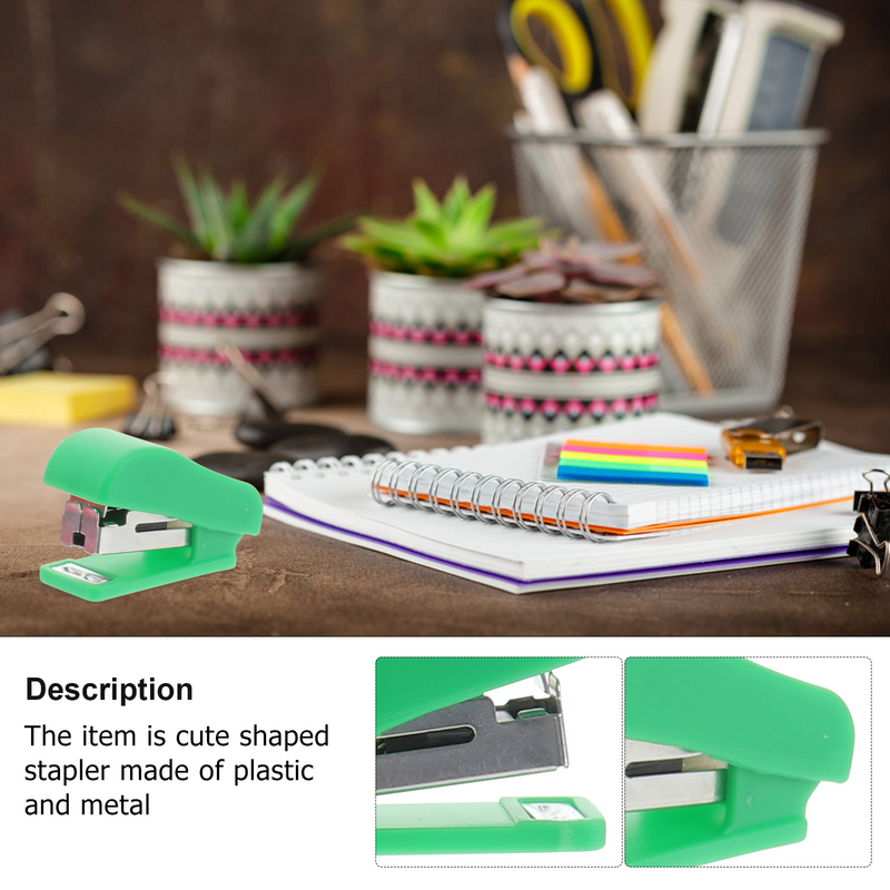 4 шт. мультяшный настольный мини-степлер, ручной степлер для офиса и дома (случайный цвет)