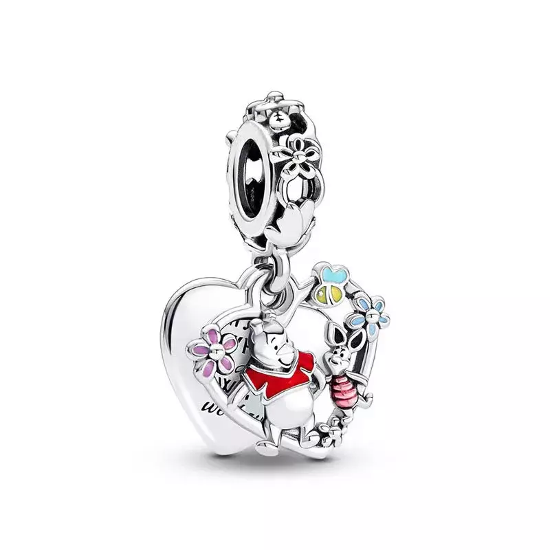 Disney Cartoon Character Winnie The Pooh Piglet Tigger DIY Beaded Jewelry Accessories Cute Pendant Beads for Jewelry Making