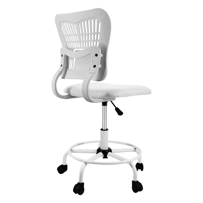 Sedia ergonomica da scrivania in piedi in rete nera con altezza regolabile e supporto per la schiena per l'uso in Home Office-comoda e S