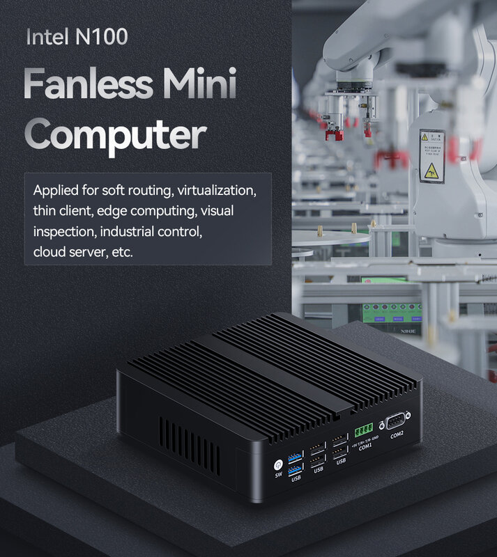 Pfsense Firewall Mini Pc Intel N100 Ddr4 4x Intel Ethernet I225/I 226V 2.5G Lan 2x Com Rs485 Rs232 Zachte Router Zonder Ventilator Ipc