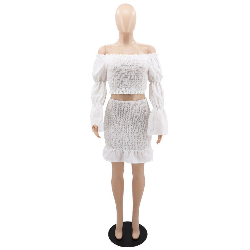 Wepbel-trajes femininos sem ombro de alças, saia lápis sexy, conjunto de duas peças, tops curtos, saias magras, vestido Y2K, verão