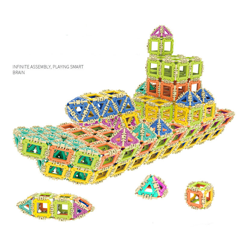 80-588 قطعة ثلاثية الأبعاد Buckle بها بنفسك مشبك اللبنات لعبة الأطفال لغز هندسي بناء نموذج تجميع ألعاب التدريب التعليمي
