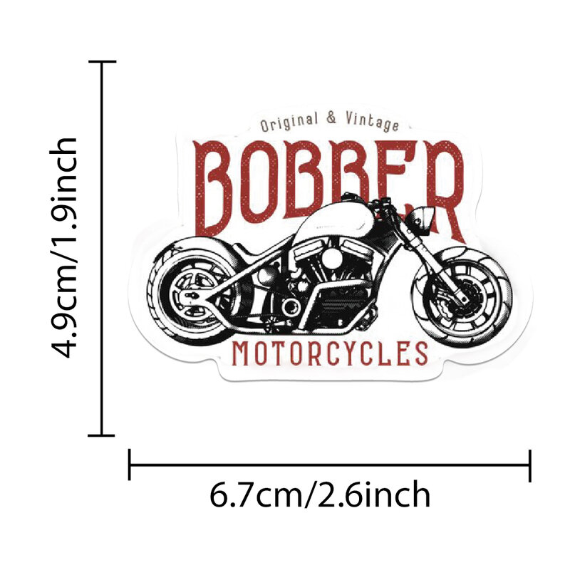 50pcs Retro Motorcycle Stickers Fashion Cool Decals Laptop Luggage Skateboard Bicycle Cars Helmet Scrapbook Graffiti Stickers