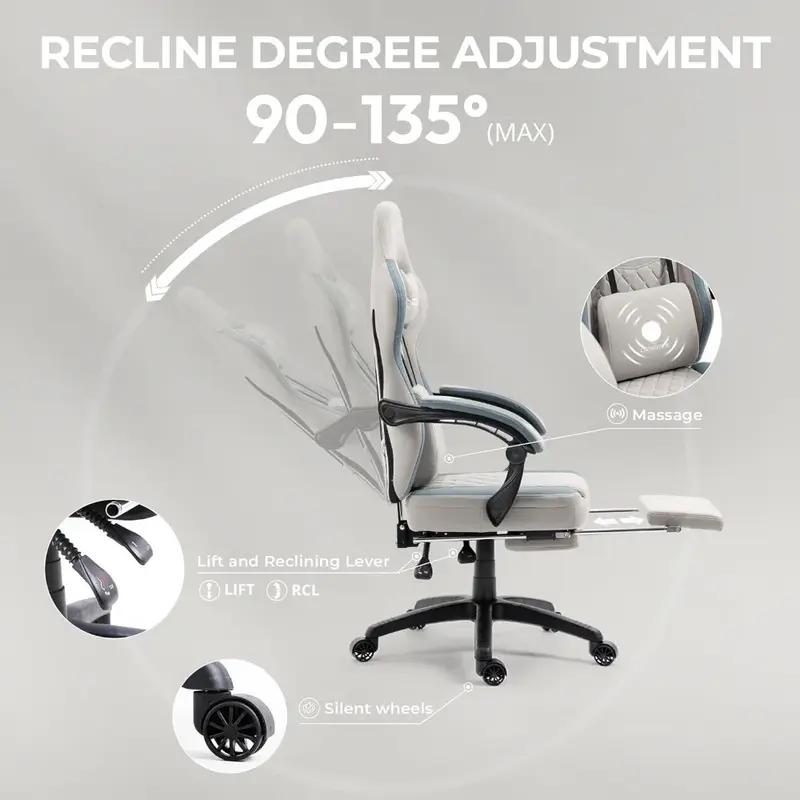 Silla de ordenador de tela transpirable con cojín de resorte de bolsillo, cómoda silla de oficina con almohadilla de Gel y bolsa de almacenamiento