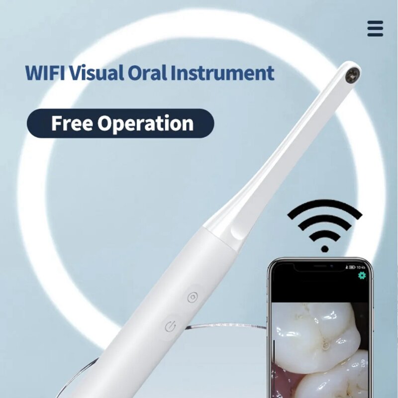 Caméra intra-orale WIFI sans fil, outil d'orthodontiste, endoscope d'inspection dentaire, 6 lumières LED, installation facile, smartphone