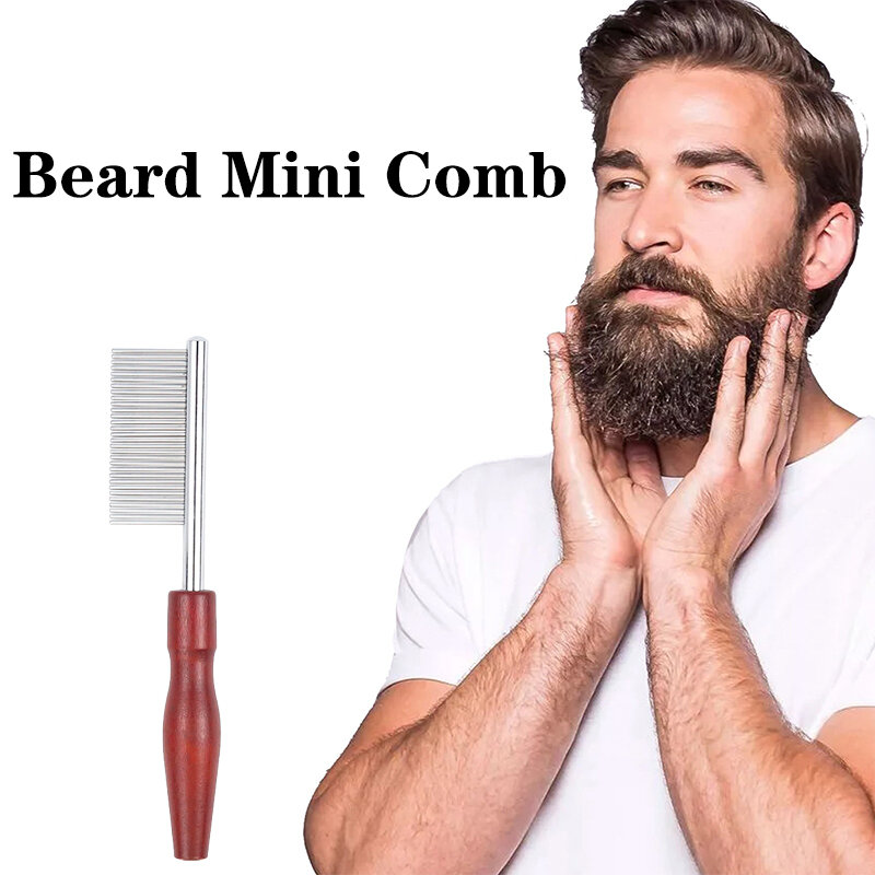 Pente de aço inoxidável para homens, Pente de metal, Pente de barba, Bigode Care, Ferramentas Shaping, Pocket Hair, Salon Styling