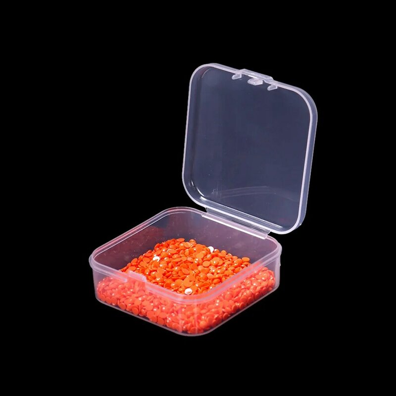 20pcs in 1 Box Square Container Transparent Case Organizer   Packaging Storage Box for Jewelry Beads Earrings Beading Diamond