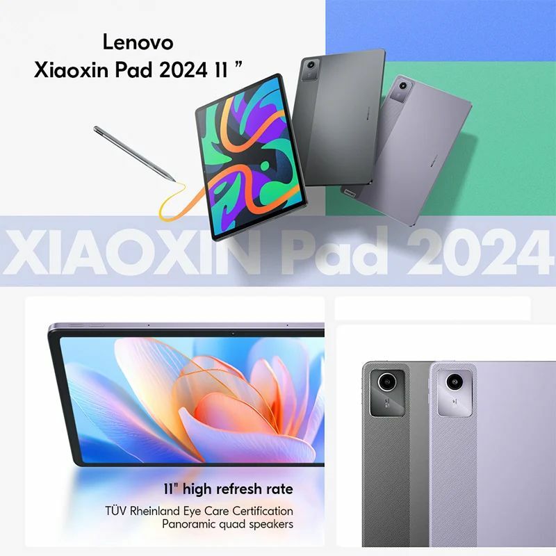 Lenovo Xiaoxin Pad 2024 Tablet 8GB 128GB, Tablet baru Qualcomm Snapdragon 685 Octa Core layar 11 "GPS WIFI Android Tab ROM asli