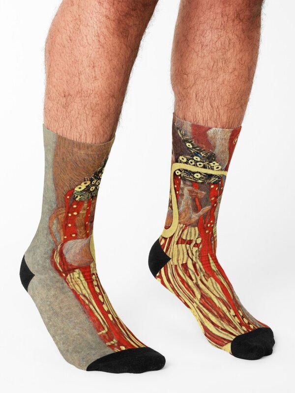 Gustav Klimt - Hygieia (1907), (Medizin, von Gustav Klimt) Socken Fußball Sport Designer schiere Socken Frau Männer