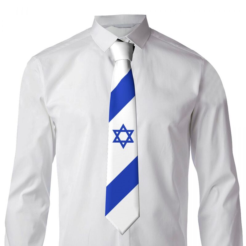 Corbata a cuadros con bandera de Israel para hombre y mujer, corbatas informales para el cuello, trajes ajustados para boda, fiesta y negocios