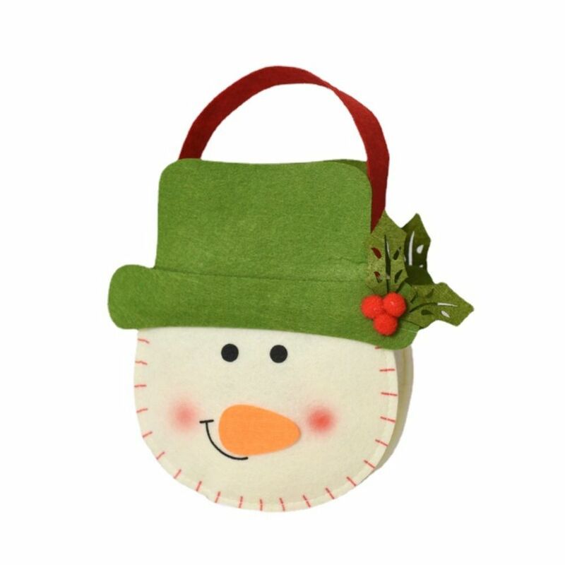 Tree Decoration Ornament Wool Felt Bag For Children Kids With Handle Christmas Gifts Bag Tote Bag Gift Pouch Candy Bag