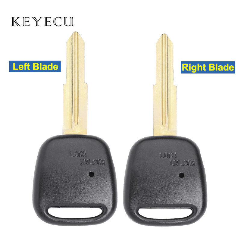 Keyecu ปลอกหุ้มปลอกหุ้มกุญแจรถยนต์รีโมทสำหรับ Toyota ด้านข้าง1ปุ่มพร้อมใบมีดซ้าย/ขวา