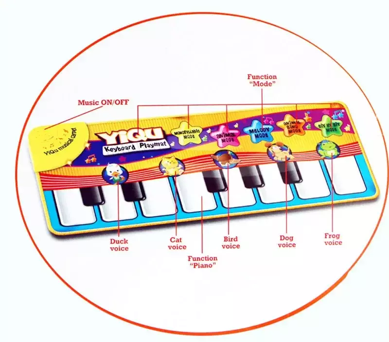 [Grappig] Baby Muziek Sport Spel Spelen Zangmat 72*28Cm Kinderen Piano Toetsenbord Voor Dier Speelgoed Muzikaal Tapijt Kruipen Speelmat Cadeau