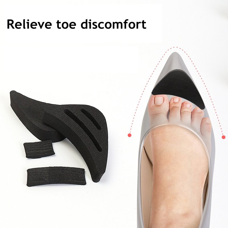 1pair Women High Heel Toe Plug Insert Shoe Front Filler Cushion Pain Relief Protector Accessories Forefoot Pad Half Feet Insoles