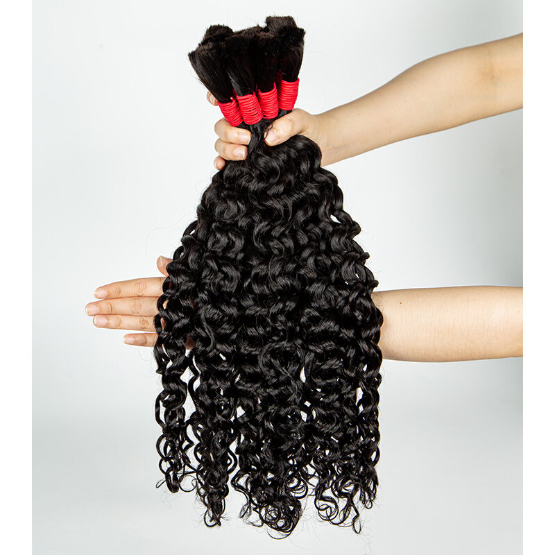 Натуральные человеческие волосы естественного цвета, объемные волнистые человеческие волосы, плетеные волосы в стиле бохо, 800 г, 1000 г, натуральные волосы для наращивания без переплетения