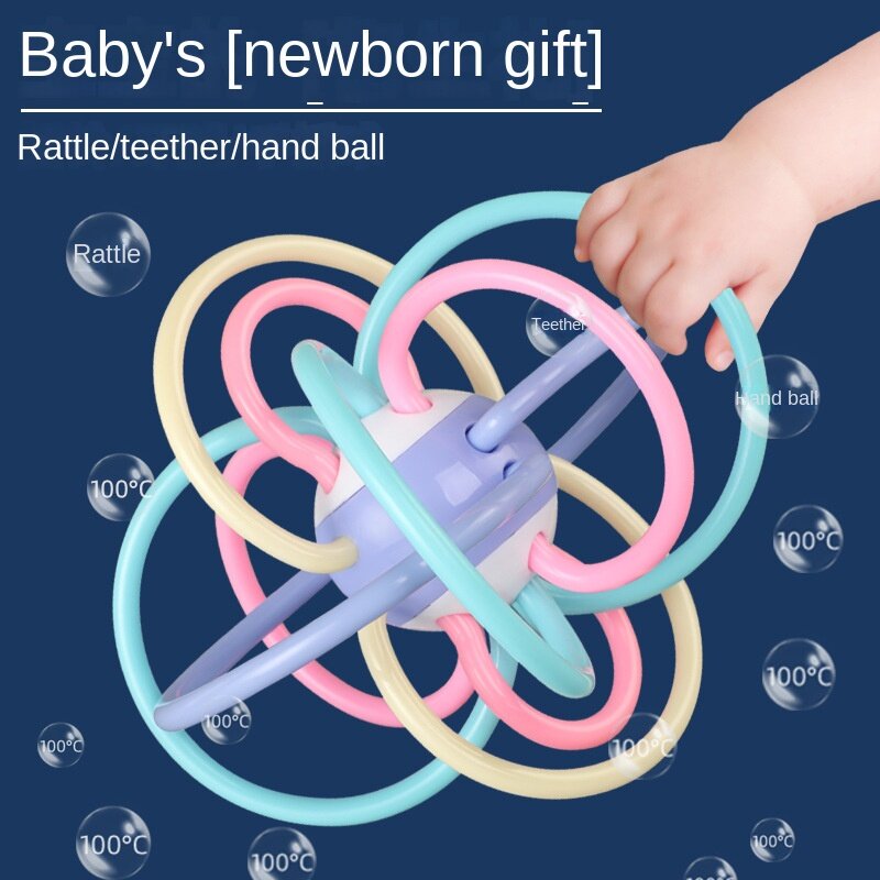 Mainan Bayi Manhattan Bola Meraih Tangan Mainan Gigit untuk Bayi Balita Anak-anak Mainan Pendidikan Baru Lahir 0-36M