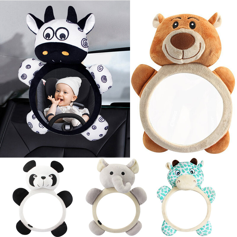 Black White View Back Seat Mirror Baby Car Mirror Safety Seat Headrest Rearview Mirror Baby Facing Rear Ward Car Kids Monitor