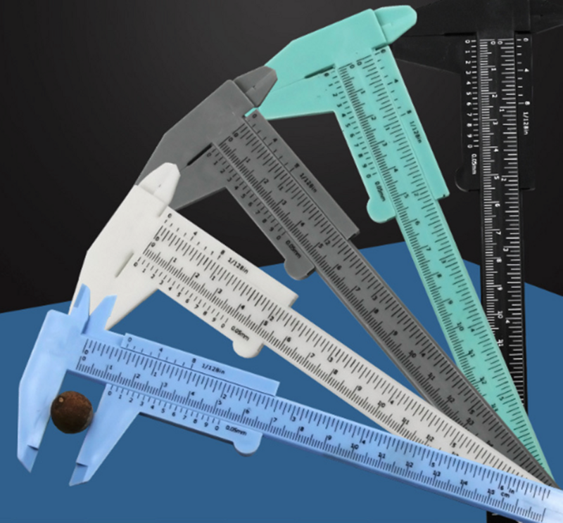2022 휴대용 플라스틱 눈썹 측정 버니어 캘리퍼스, 문신 캘리퍼스 눈금자, 영구 메이크업 측정 도구, 150mm 패션