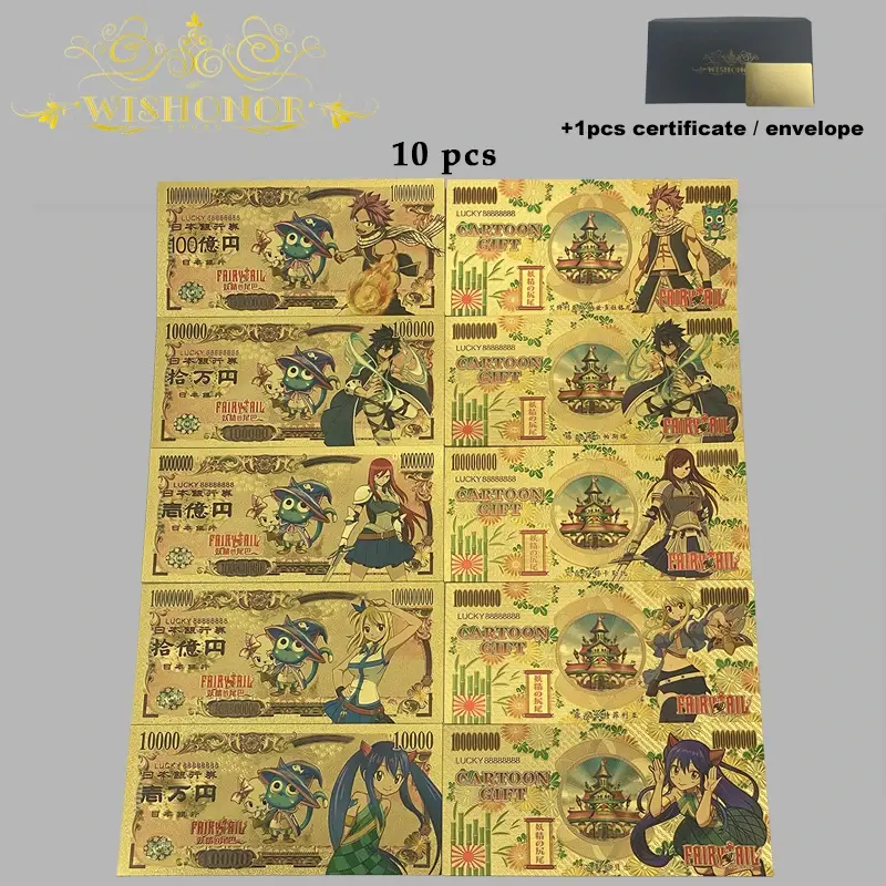 بطاقات كرتون أنيمي يابانية للجمع ، الأوراق النقدية للبحار القمر ، مطلية بالذهب عيار 24 ، 36 نوعًا