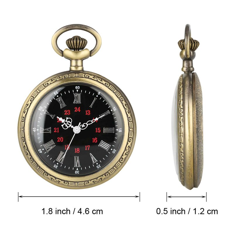 Vintage Pocket Watch n Women Roman Numerals Scale Pocket Watch for Christmas Graduation Birthday Gifts