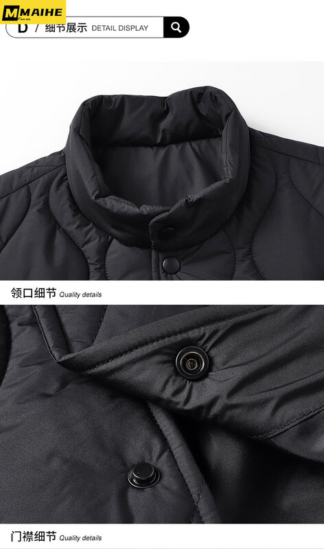 Harajuku Streetwear Baseball Collar Jacket Men's Winter Loose Rhombic Quilted Padded Coat Men's and Women's Fashion Warm Parkas