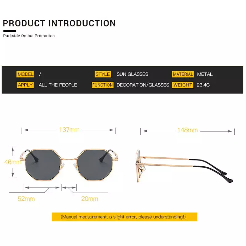 Marken design Mode neue polygonale Metalls onnen brille Retro Damen brille klassischer Trend Luxus treibende Reise brillen uv400