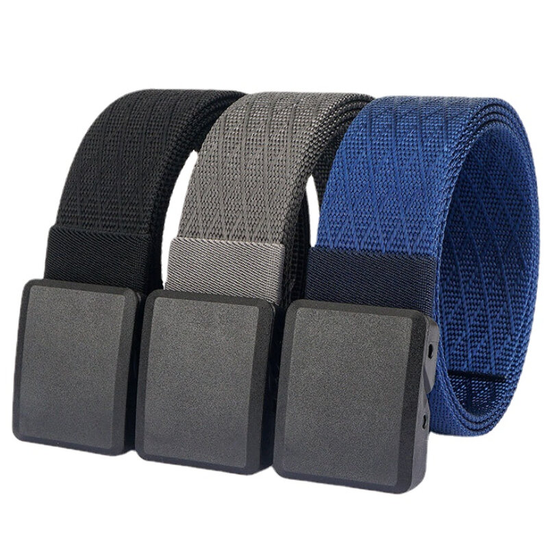 Cinturón militar ajustable de nailon para hombre y mujer, cinturón táctico de viaje al aire libre con hebilla de plástico, pantalones de diseñador