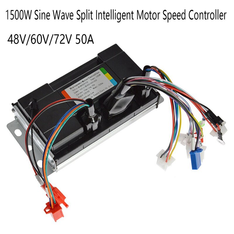 48V/60V/72V 50a Elektrische Fietscontroller 1500W Sine Wave Split Intelligente Motorsnelheidsregelaar