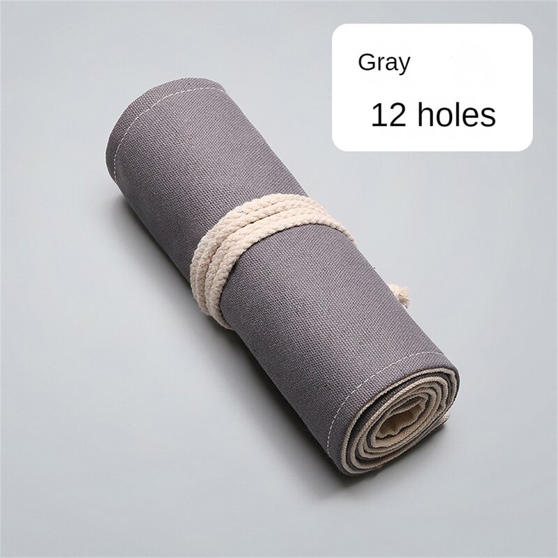 I fori della penna salvaspazio il materiale in tela ha molti usi borsa portaoggetti con filo rigido scatola di cancelleria con presa elastica grigia