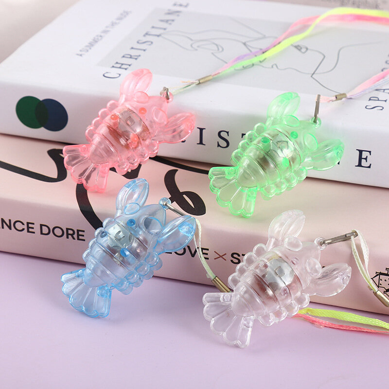 อิเล็กทรอนิกส์ Luminous สร้อยคอเด็กของเล่นเรืองแสง LED การ์ตูนแฟลชพลาสติกลูกปัดจี้ของเล่น Kado Kecil สุ่มสี