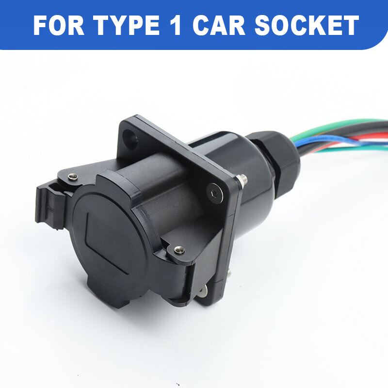 Тип 1 разъем с кабелем 1 м SAE J1772 EV разъем 32A 50A 80A зарядное устройство для электромобиля вход переменного тока EV зарядная розетка