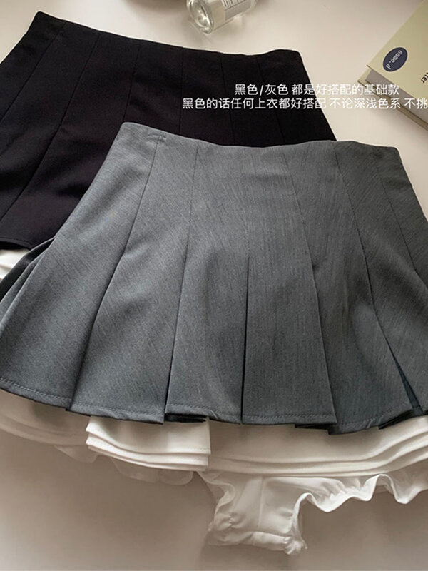 Japońska zaawansowana moda spódnica o linii a kobiety seksowna szczupła, cienka, wysoka talia, Mini plisowana spódnica lato 2000s słodka styl Mori Girl