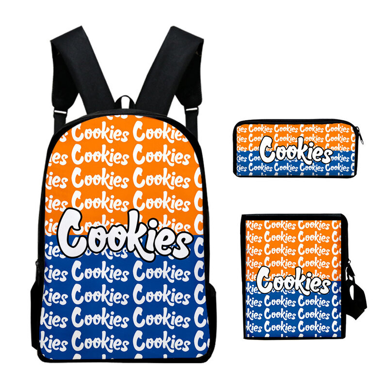 Creative Fashion Trendy Cool Kids 3D Print 3pcs/Set pupil School Bags Laptop Daypack Backpack Inclined shoulder bag Pencil Case