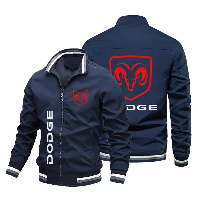 2024 primavera e autunno nuovo Dodge Logo Bomber da uomo automobilistico Casual Outdoor Fashion giacca sportiva con cerniera Ultra sottile