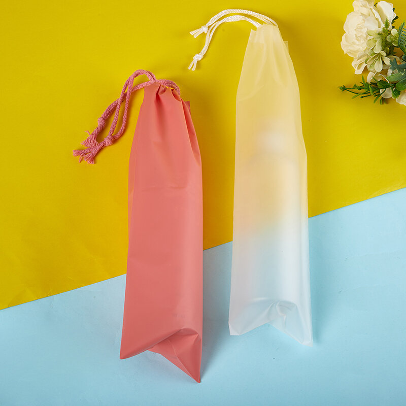 ถุงพลาสติกใสด้านเก็บร่ม3ชิ้นถุงเก็บร่มแบบพกพานำกลับมาใช้ได้ร่มแบบรูดฝาปิดที่เก็บของที่บ้าน