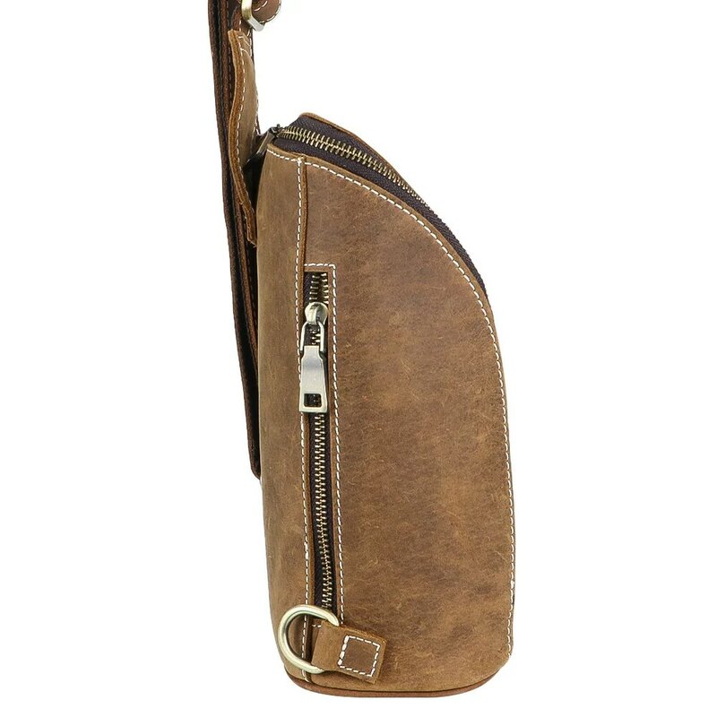 2024 nuova borsa pettorale da uomo in vera pelle borsa a tracolla singola Vintage zaino Casual moda semplice sport all'aria aperta