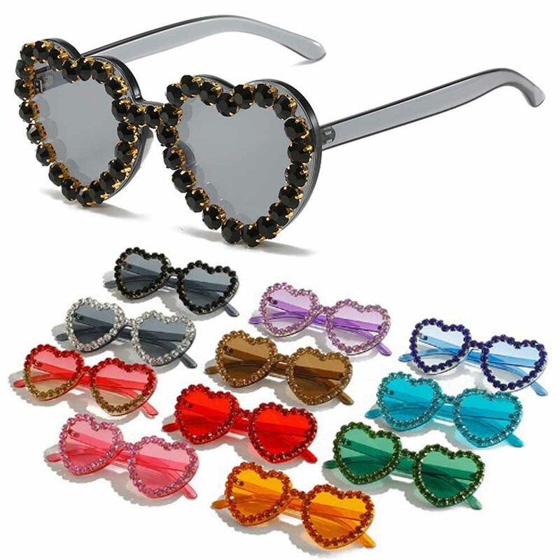 Senhoras amam óculos de sol de coração retrô com armação grande para mulheres, proteção UV400 para lentes de óculos de sol de verão, óculos de sol anti luz azul.